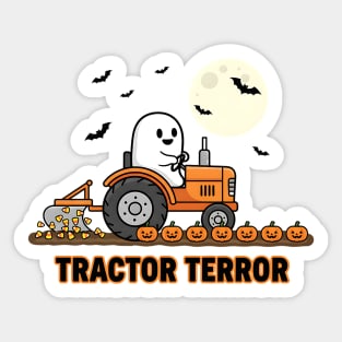 Tractor Terror – Ghost Farmer Pumpkin Ride Sticker
